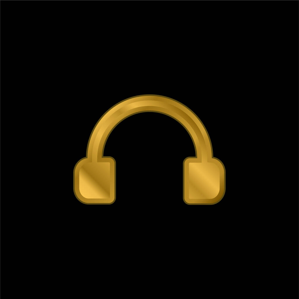 Audio Headset Tool vergoldet metallisches Symbol oder Logo-Vektor - Vektor, Bild
