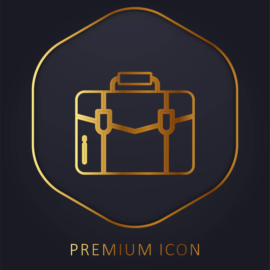 Valigetta linea dorata logo premium o icona - Vettoriali, immagini