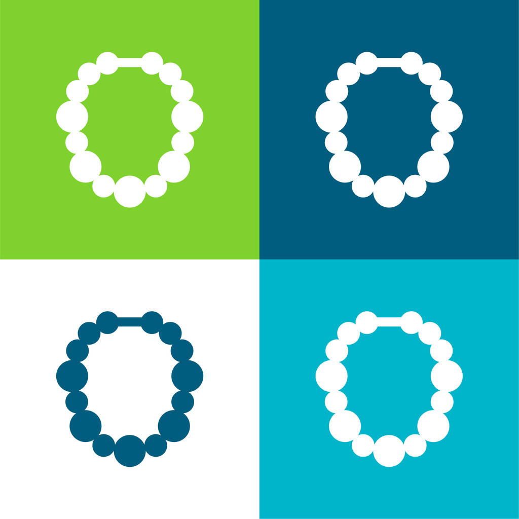 Kralen platte vier kleuren minimale pictogram set - Vector, afbeelding