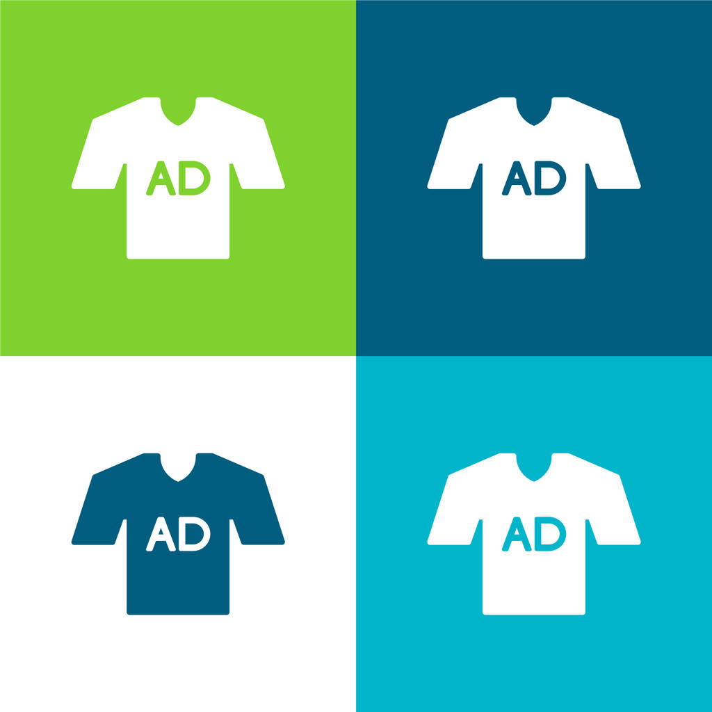 AD T ing Lapos négy szín minimális ikon készlet - Vektor, kép
