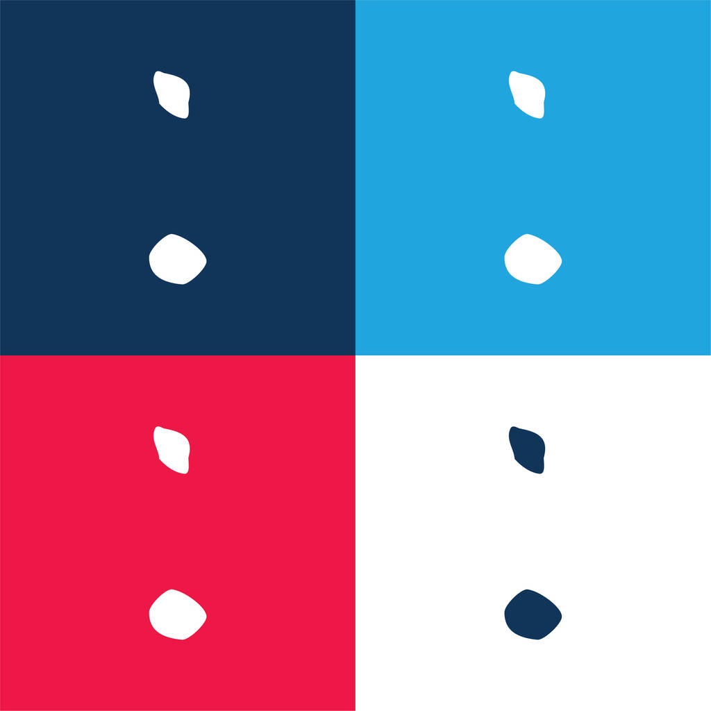 Антигуа и Барбуда синий и красный четыре цвета минимальный набор значков - Вектор,изображение