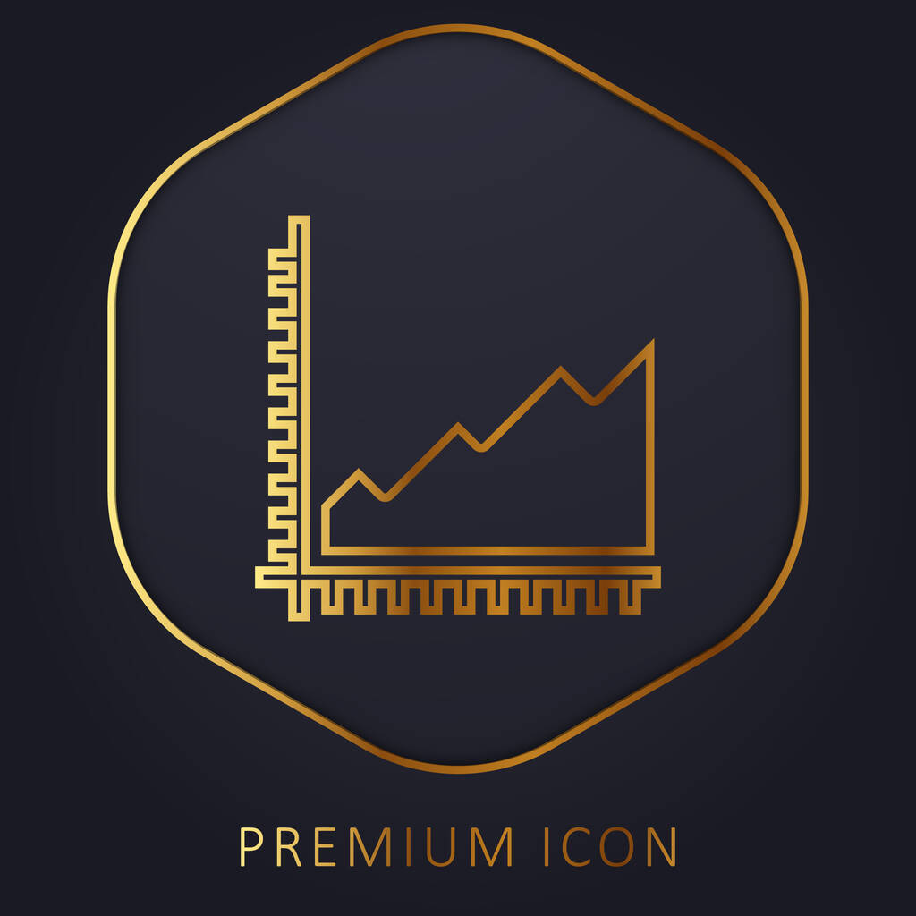 Area Chart golden line premium logo or icon - Vector, Image