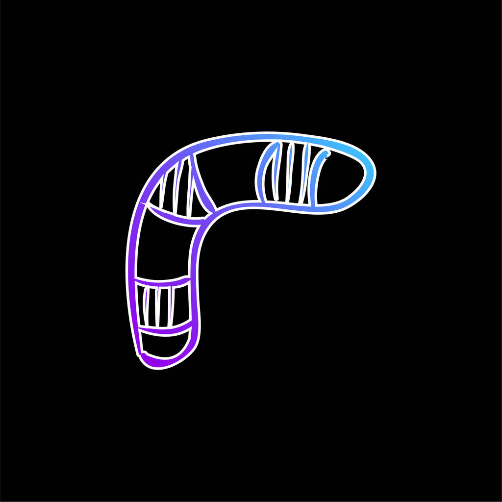 Icône vectorielle de dégradé bleu Boomerang - Vecteur, image