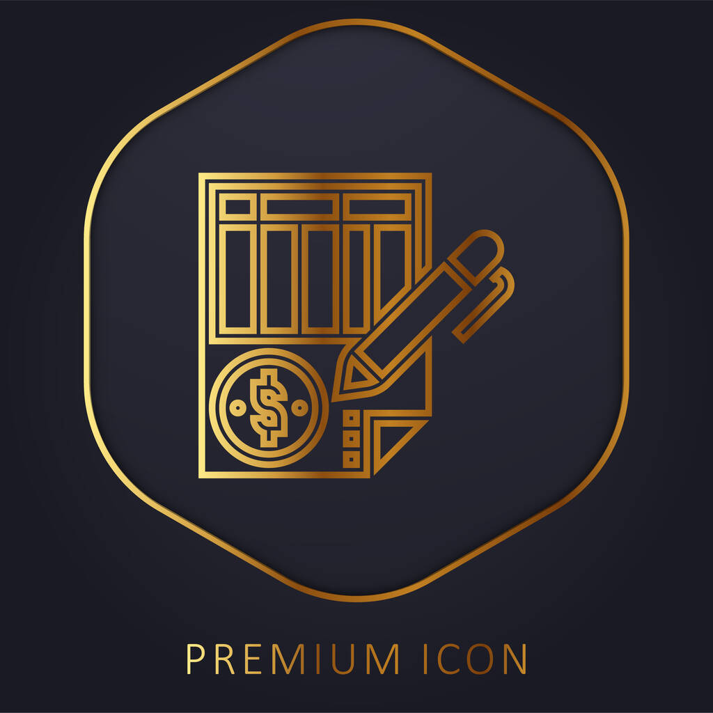 Vyvážení zlaté čáry prémie logo nebo ikona - Vektor, obrázek