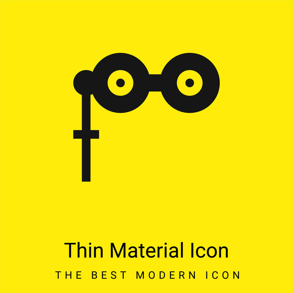 Binóculos mínimo ícone material amarelo brilhante - Vetor, Imagem