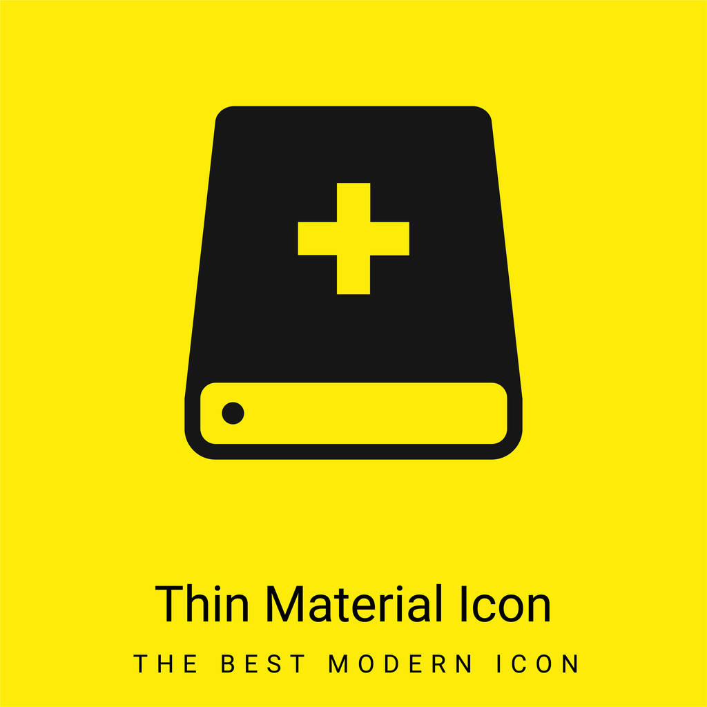 クロスシンボルと聖書バリアント最小限の明るい黄色の材料のアイコン - ベクター画像