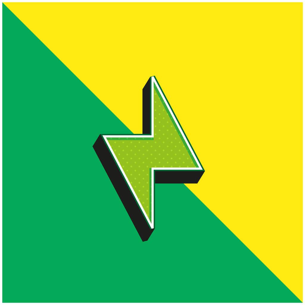 Bolt Green and yellow modern 3d vector icon logo - Vector, Image