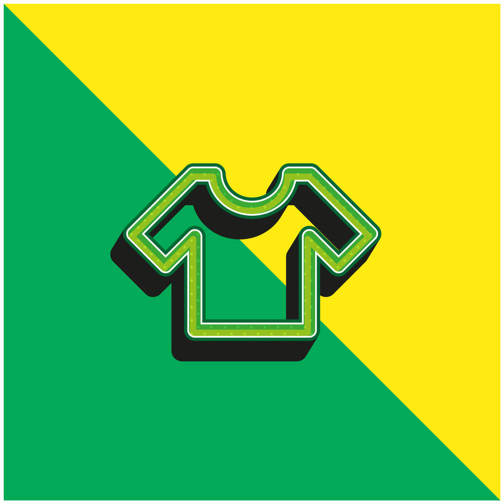 T-shirt basique Logo vectoriel 3D moderne vert et jaune - Vecteur, image