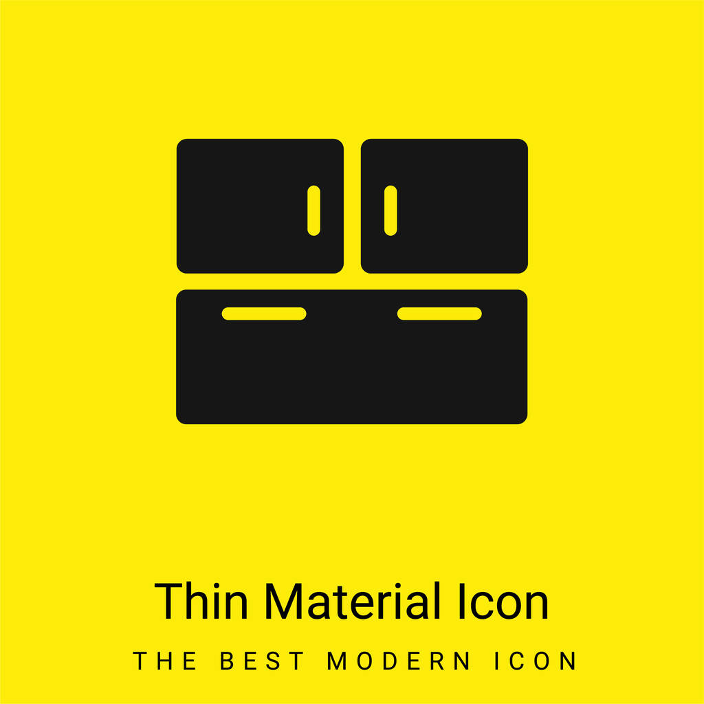 Gran armario mínimo icono de material amarillo brillante - Vector, imagen