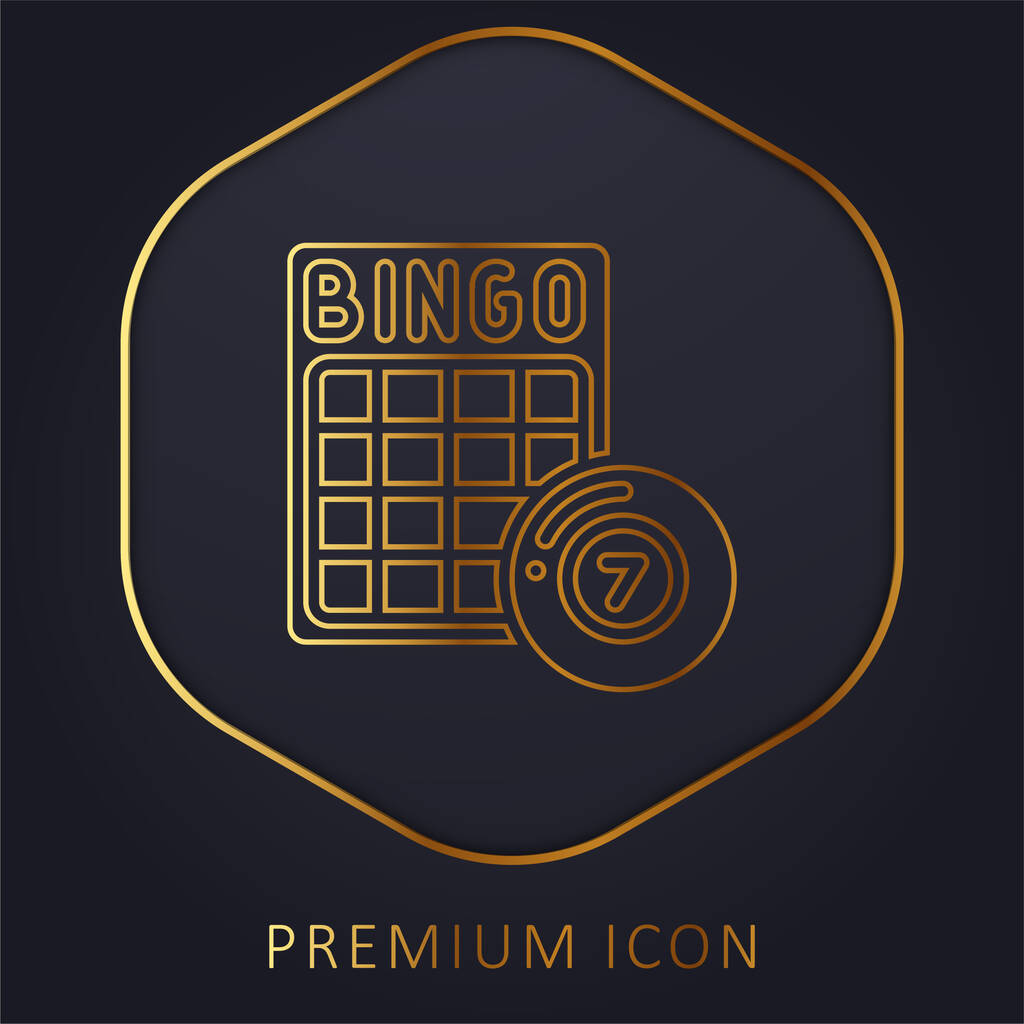 Logo o icona premium della linea dorata Bingo - Vettoriali, immagini