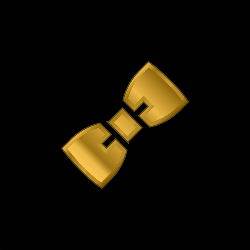 Bow Tie επίχρυσο μεταλλικό εικονίδιο ή το λογότυπο διάνυσμα - Διάνυσμα, εικόνα