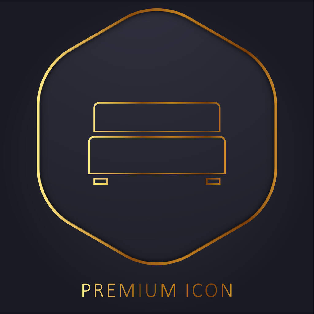 Sofá negro de la línea de oro Livingroom logotipo premium o icono - Vector, Imagen
