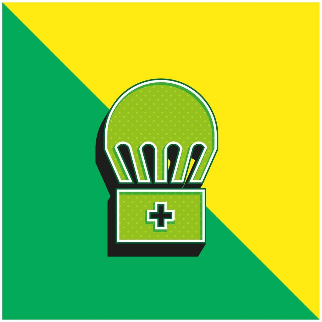 Airdrop Zöld és sárga modern 3D vektor ikon logó - Vektor, kép