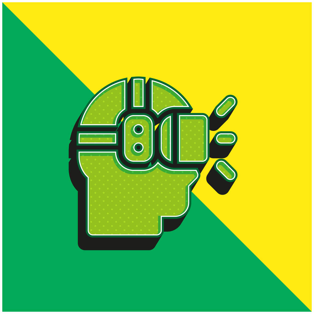 Ar Okulary Zielone i żółte nowoczesne logo wektora 3D - Wektor, obraz