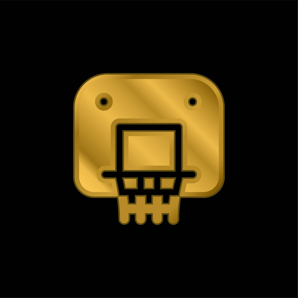 Backboard chapado en oro icono metálico o logo vector - Vector, Imagen