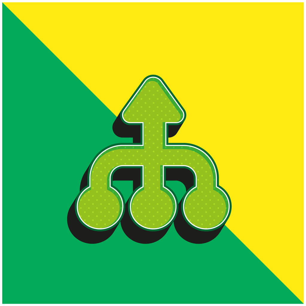 Pijlen Groen en geel modern 3D vector pictogram logo - Vector, afbeelding