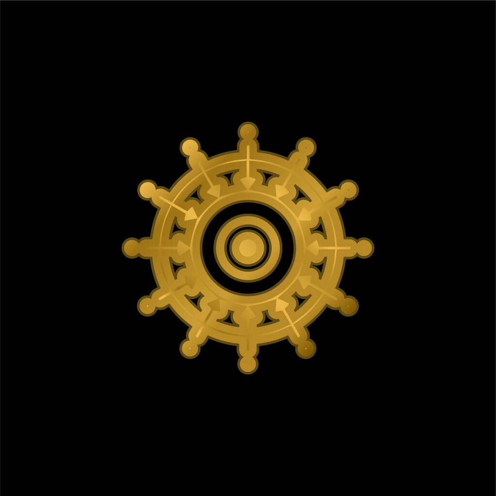 Iso ruori kullattu metallinen kuvake tai logo vektori - Vektori, kuva