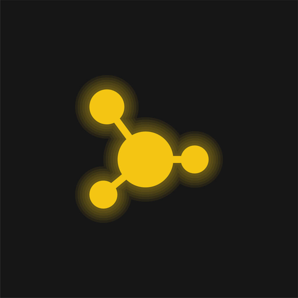 Blood yellow glowing neon icon - Vector, Image