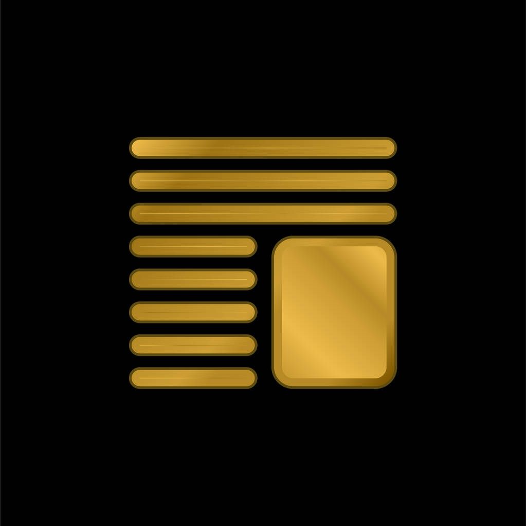 Artículo chapado en oro icono metálico o logo vector - Vector, Imagen