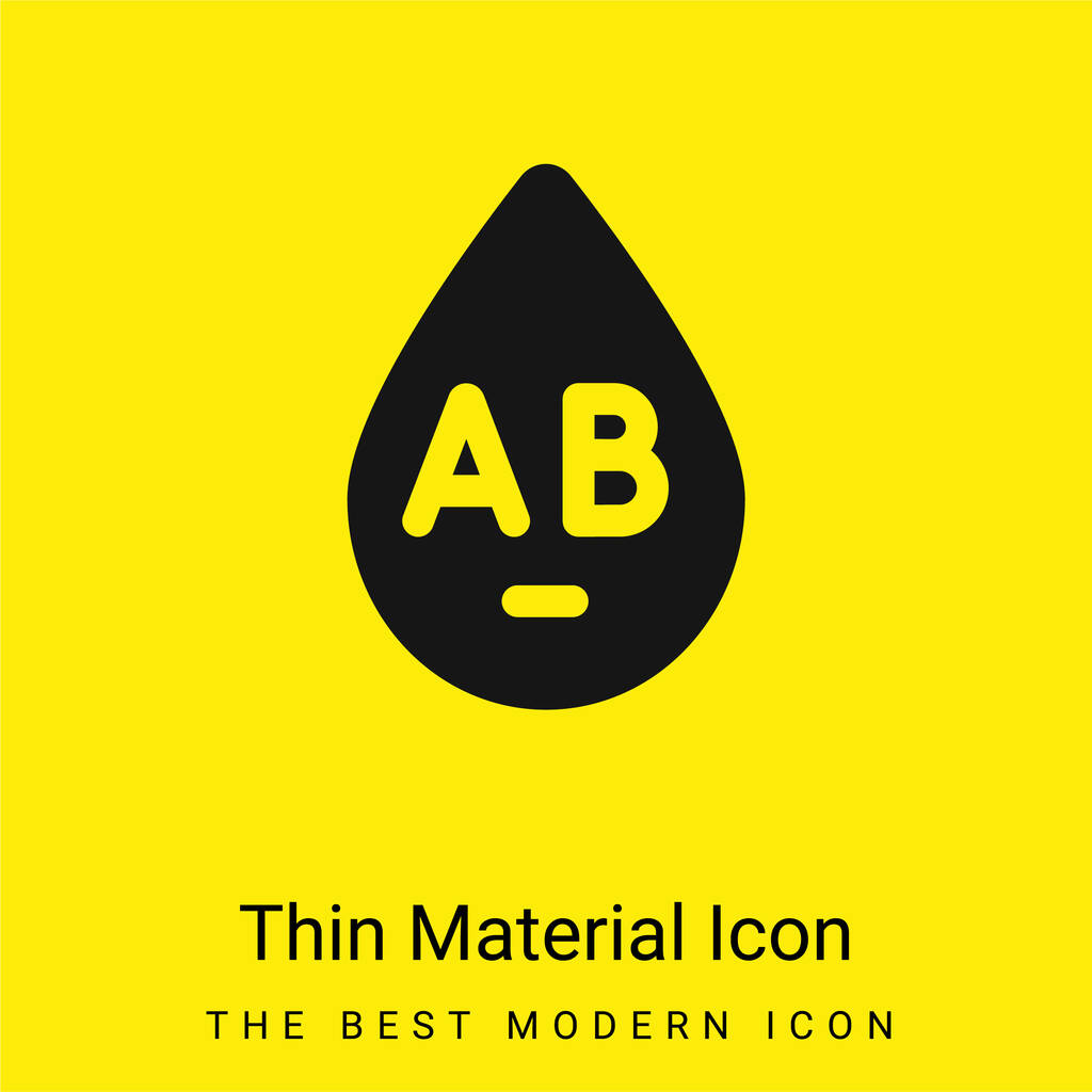 Blood Type minimal bright yellow material icon - Vector, Image