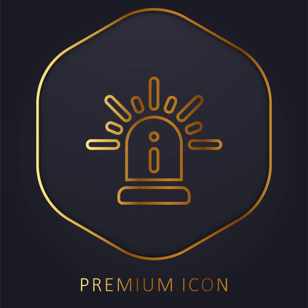 Alerta de línea dorada logotipo premium o icono - Vector, Imagen