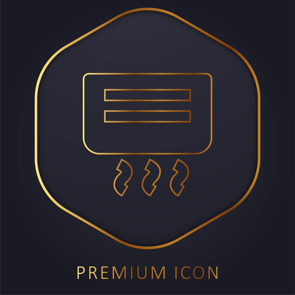 Air Conditioner golden line premium logo or icon - Vector, Image
