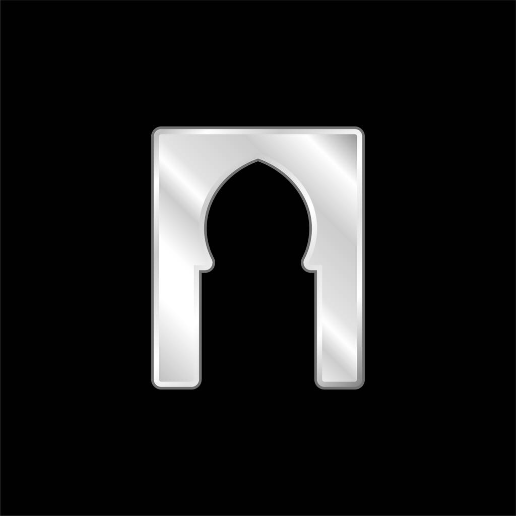 Arco plateado icono metálico - Vector, Imagen