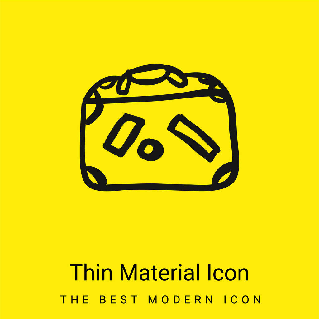 Zavazadla s etiketami Ručně kreslený obrys minimální jasně žlutá ikona materiálu - Vektor, obrázek