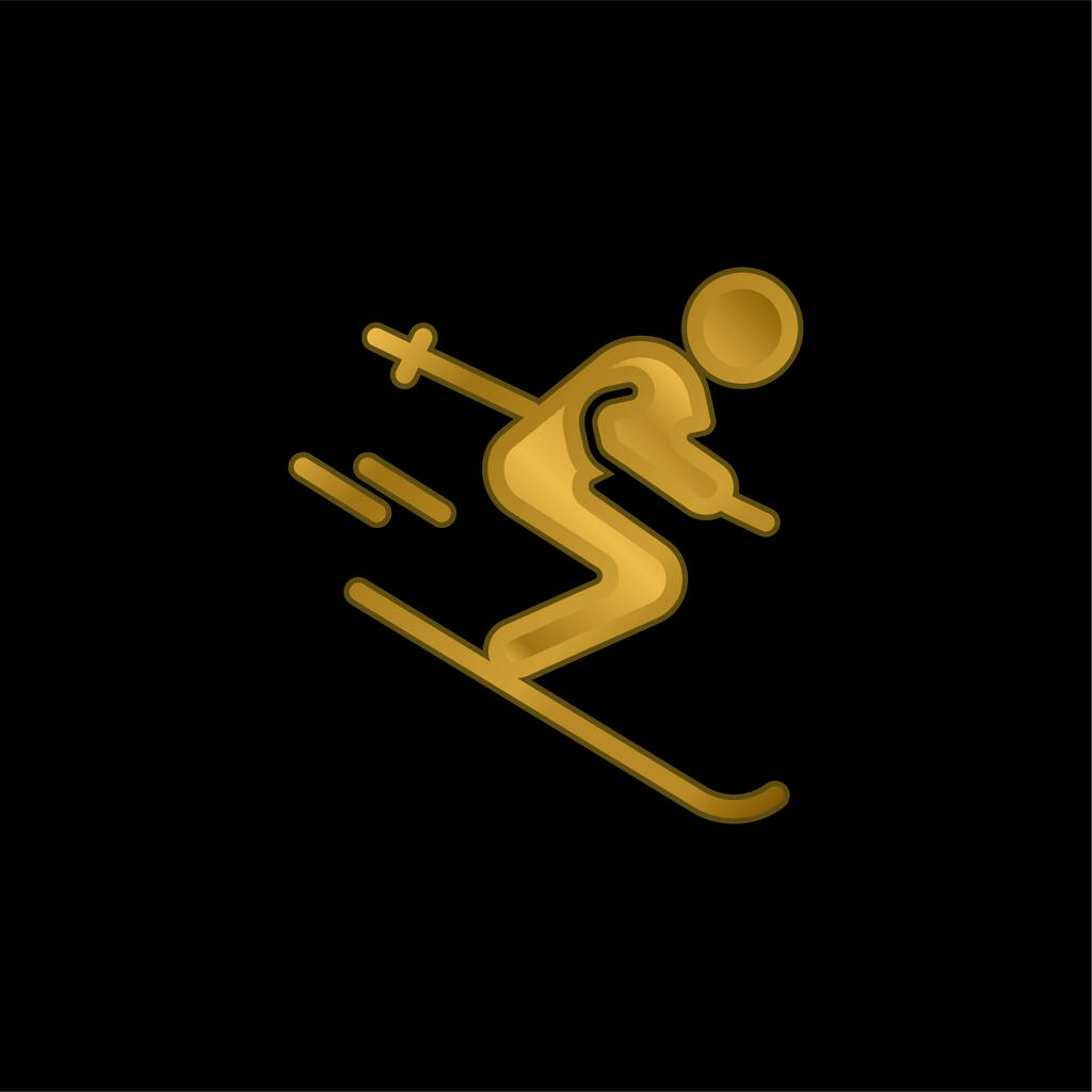 Золотой альпийский икона или вектор логотипа - Вектор,изображение