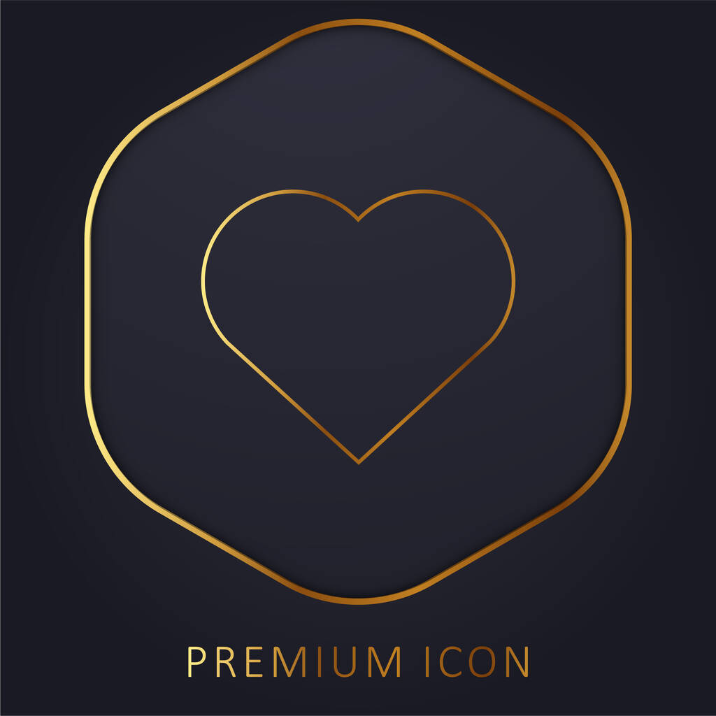 Золота лінія Великого Серця логотип або значок преміум лінії
 - Вектор, зображення