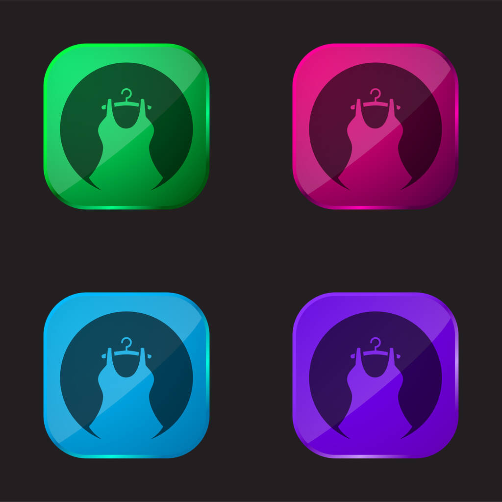 Wszystko o stylu cztery kolor szklany przycisk ikona - Wektor, obraz