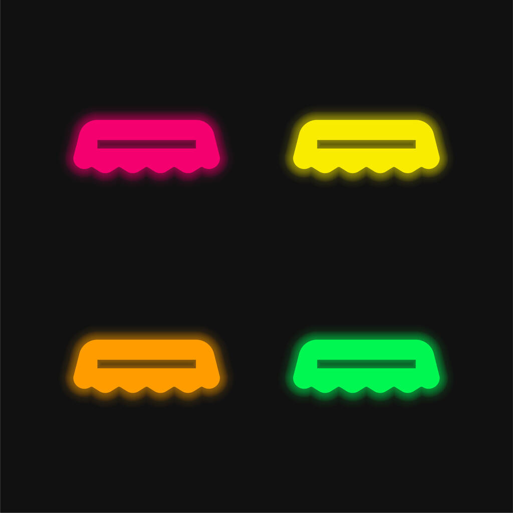 Пляшка Ковпачок чотирьох кольорів, що світяться неоном Векторна піктограма
 - Вектор, зображення
