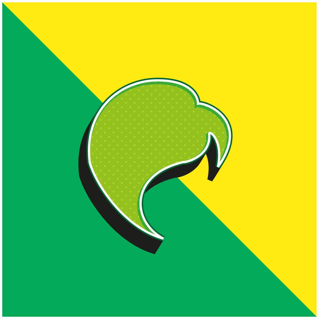 Negro Cabello Verde y amarillo moderno 3d vector icono logo - Vector, imagen