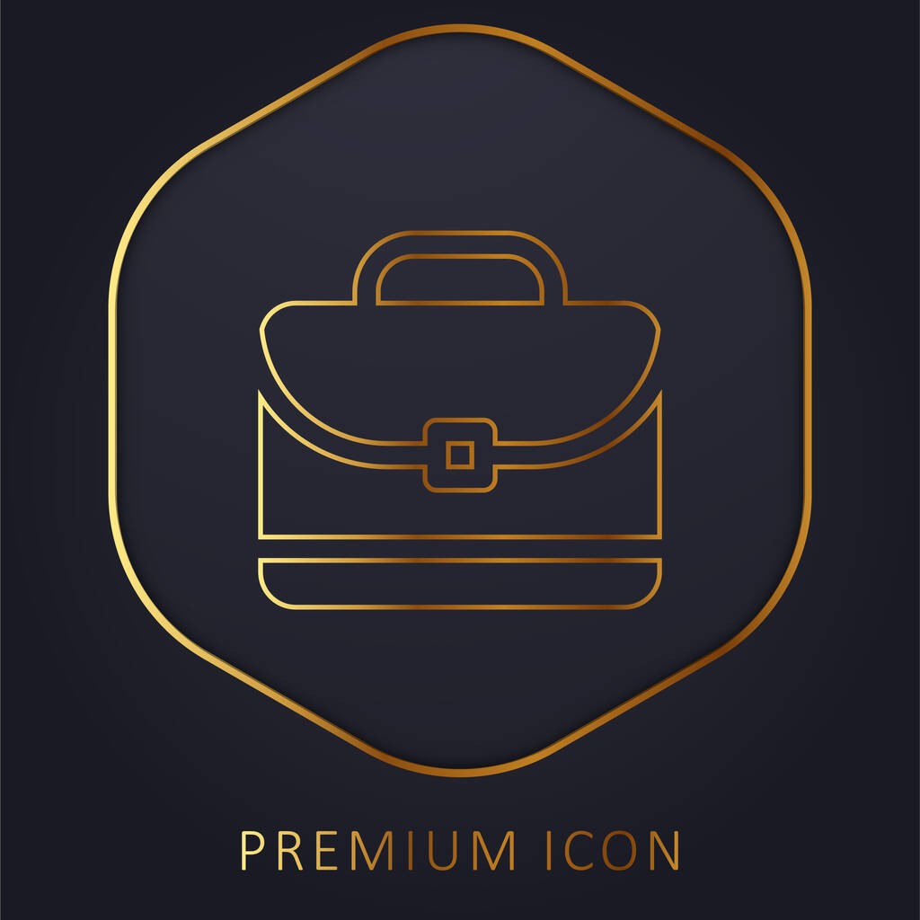 Porte-documents ligne d'or logo premium ou icône - Vecteur, image