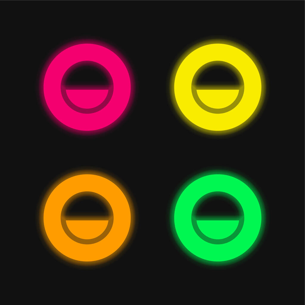 Fekete-fehér négy szín izzó neon vektor ikon - Vektor, kép