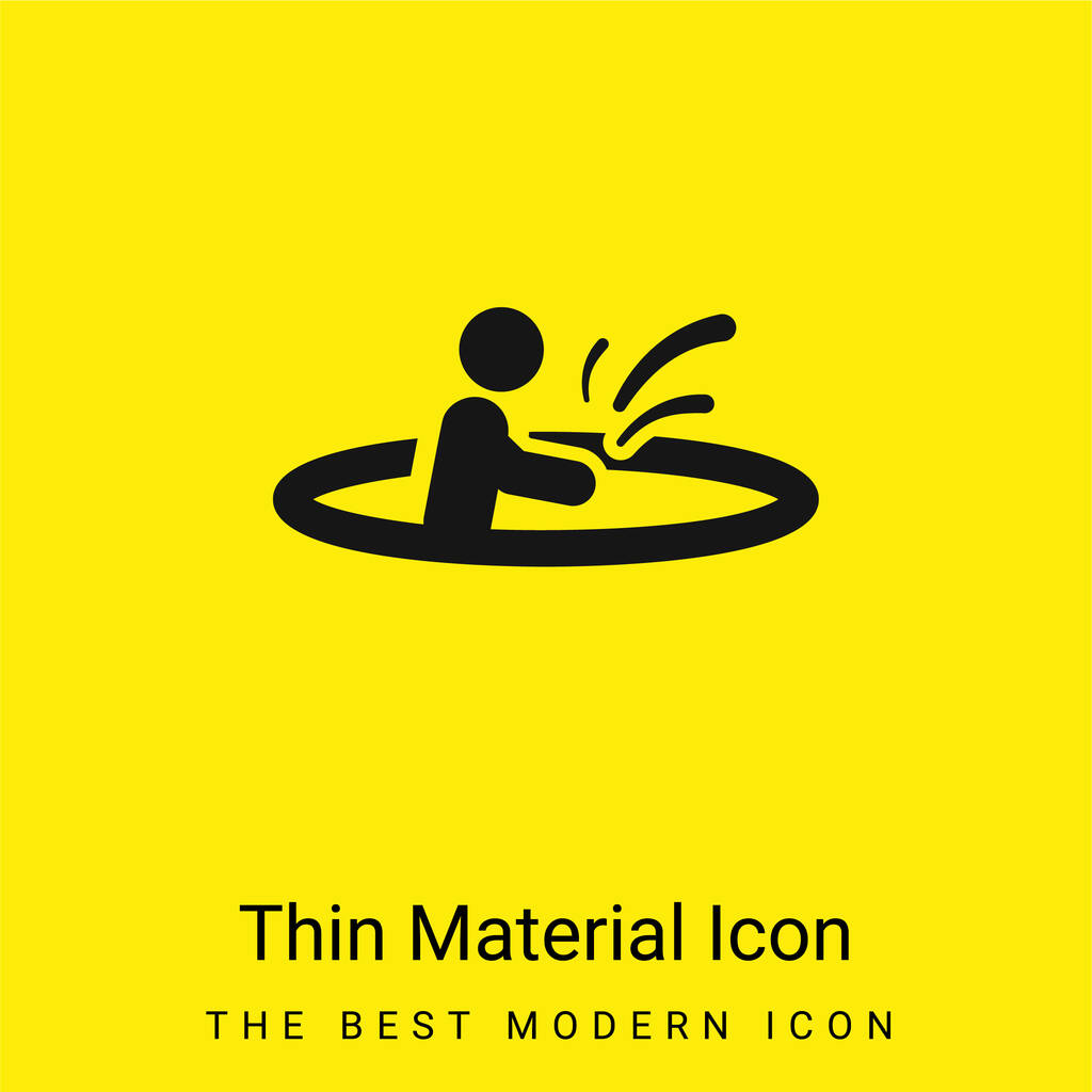 Spiaggia Giocando minimale icona materiale giallo brillante - Vettoriali, immagini