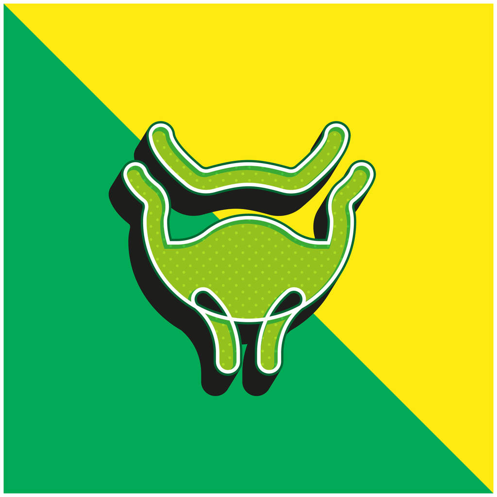 Bladder Πράσινο και κίτρινο σύγχρονο 3d διάνυσμα εικονίδιο λογότυπο - Διάνυσμα, εικόνα