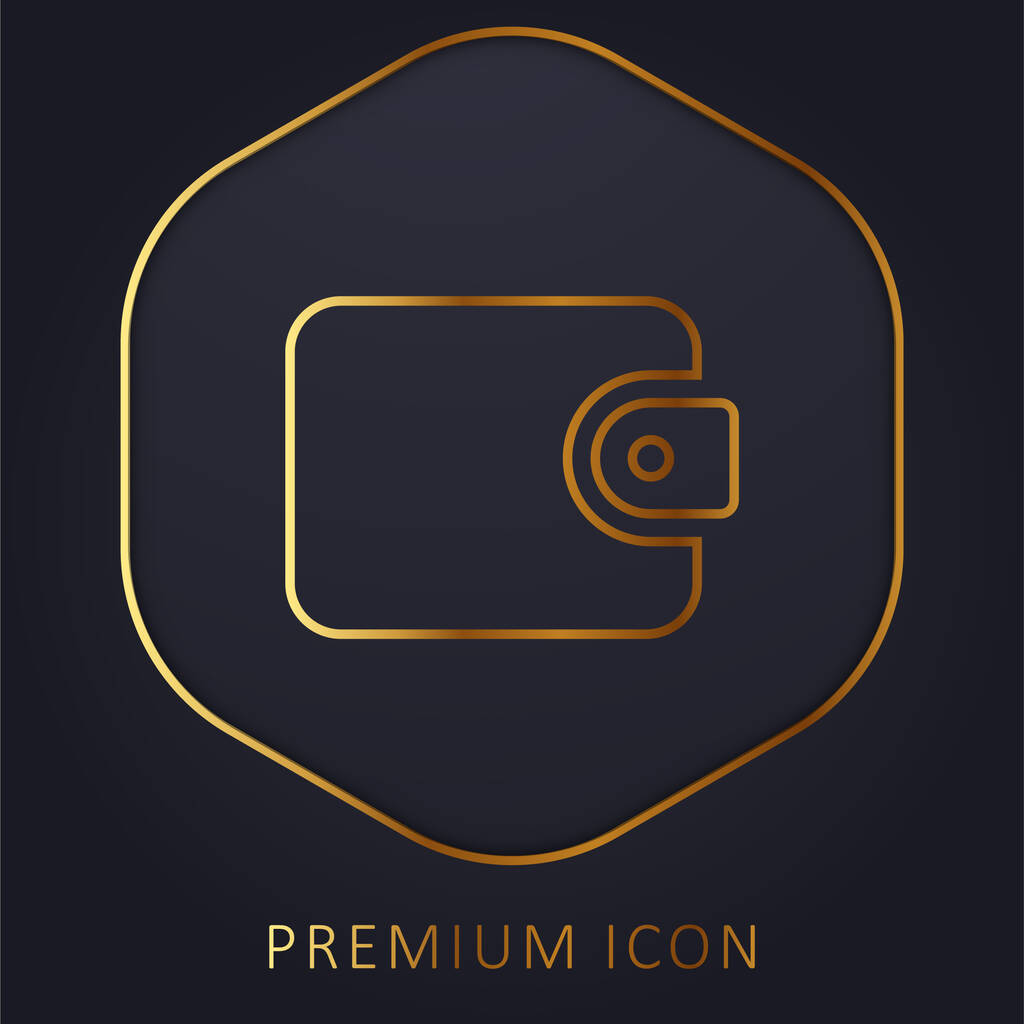 Billfold Złota linia logo premium lub ikona - Wektor, obraz