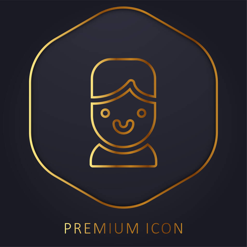 Logo o icono premium de línea dorada Boy - Vector, imagen