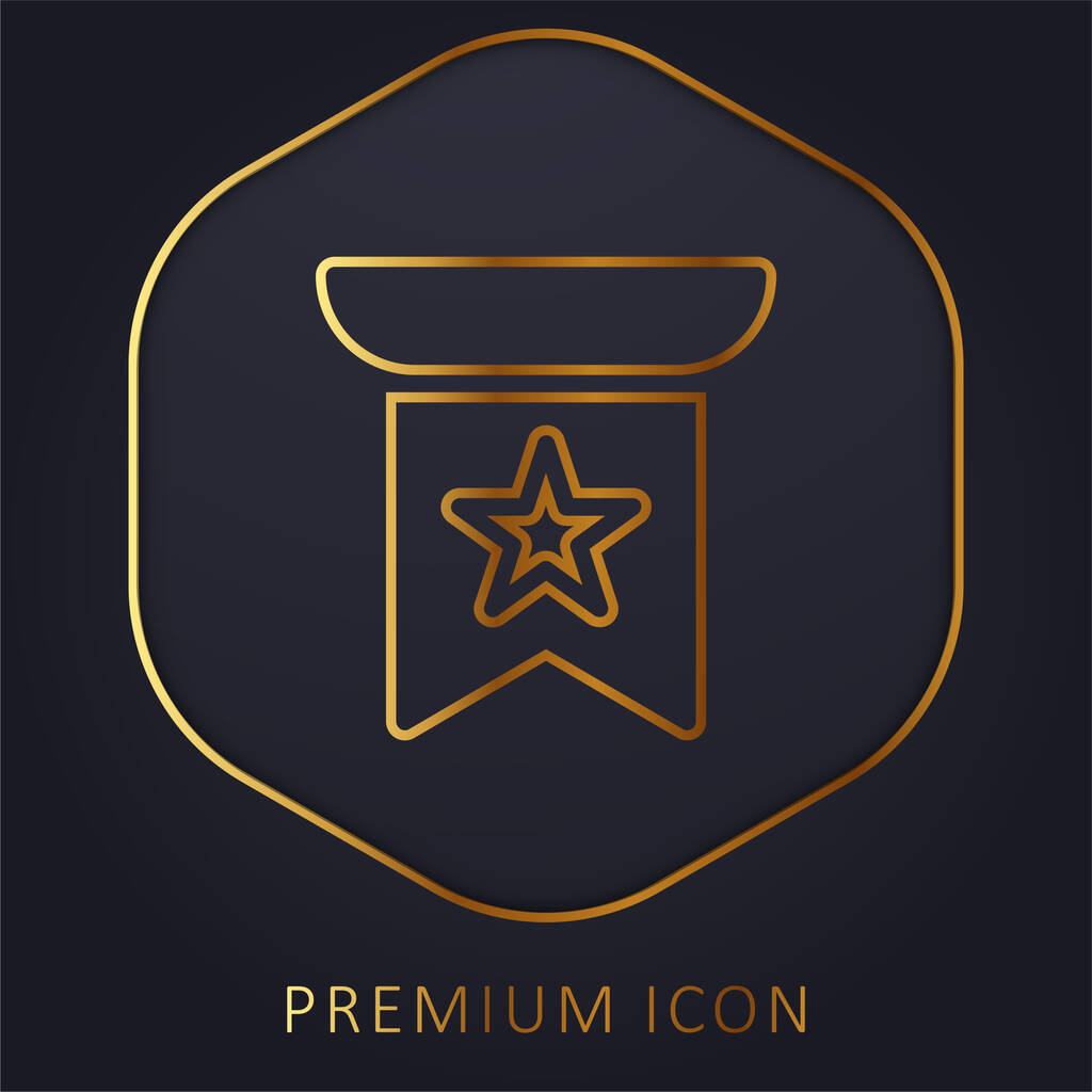 Banner gouden lijn premium logo of pictogram - Vector, afbeelding