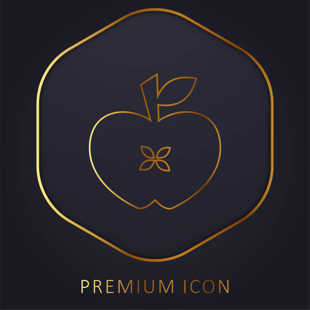 Apple Heart Altın Hat premium logosu veya simgesi - Vektör, Görsel