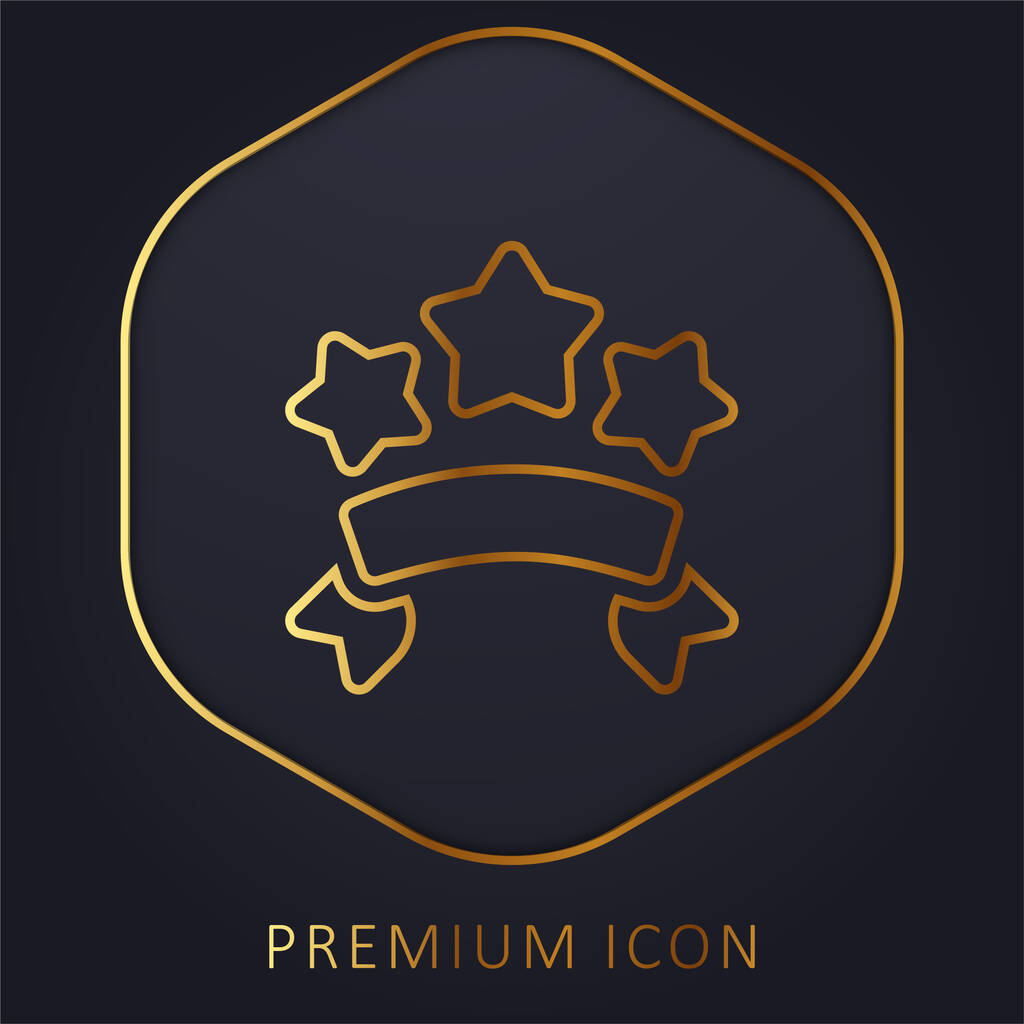 Banners línea dorada logotipo premium o icono - Vector, Imagen