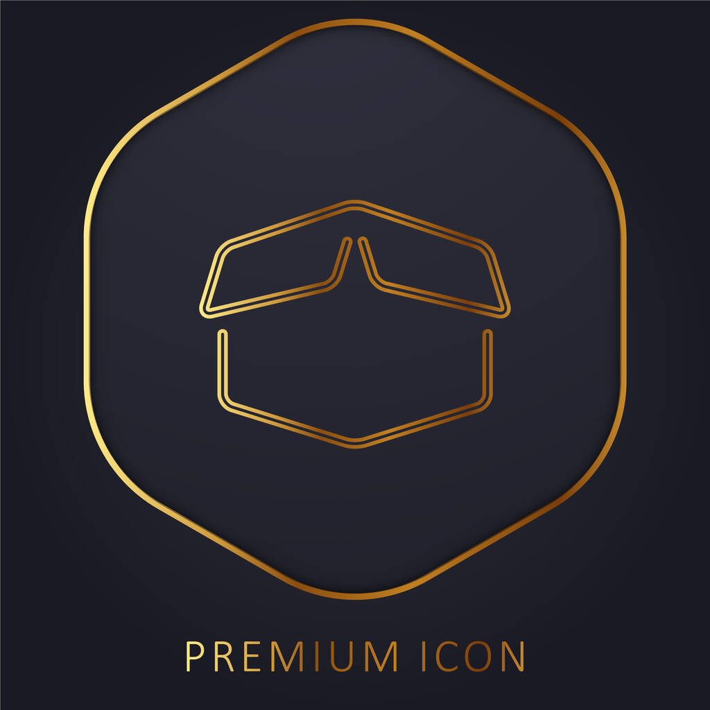 Box Otwarty zarys złotej linii logo premium lub ikona - Wektor, obraz