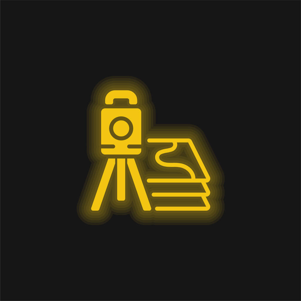 3d Tarayıcı sarı parlayan neon simgesi - Vektör, Görsel