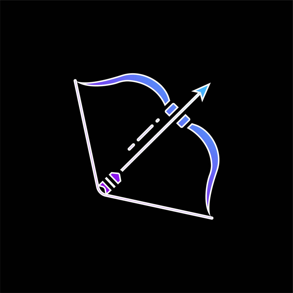 arco y flecha azul gradiente vector icono - Vector, Imagen