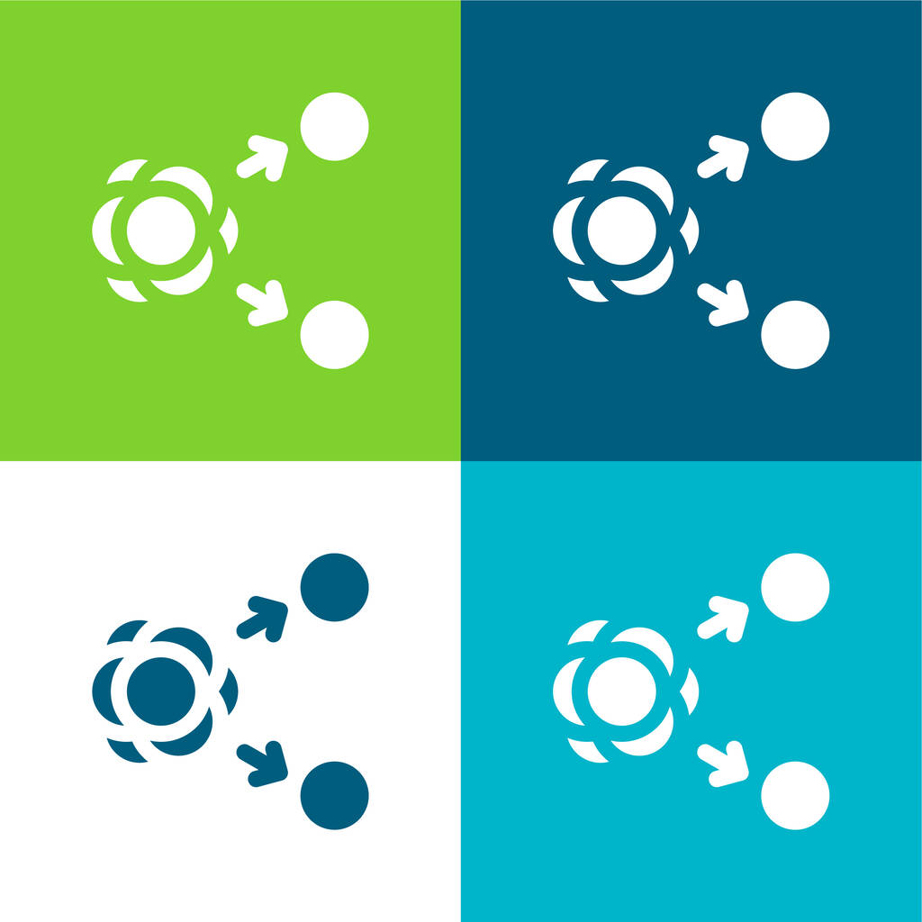 Atom Flat négy szín minimális ikon készlet - Vektor, kép