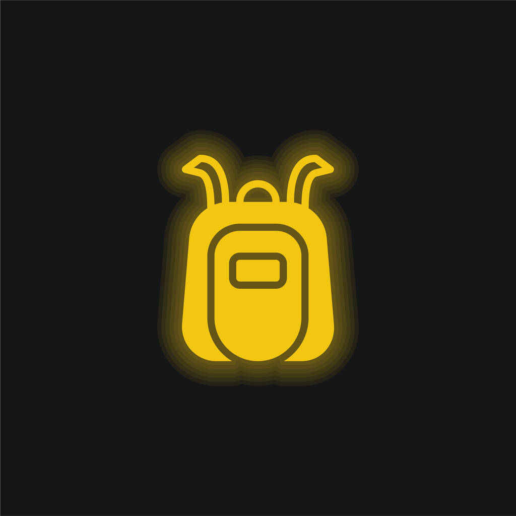 Rucksack gelb leuchtend neon icon - Vektor, Bild