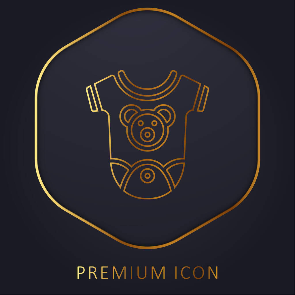 Ropa de bebé línea de oro logotipo premium o icono - Vector, Imagen