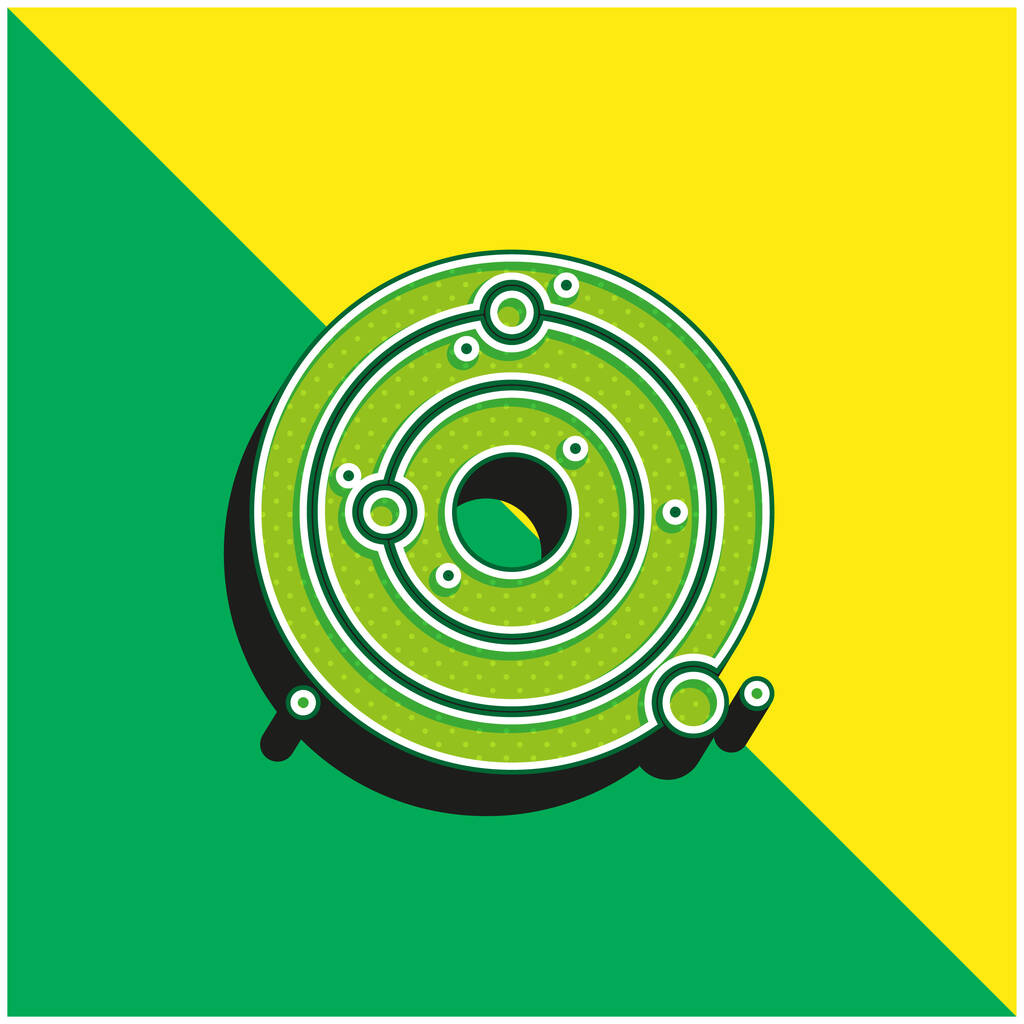 Αστρονομία Πράσινο και κίτρινο σύγχρονο 3d διάνυσμα εικονίδιο λογότυπο - Διάνυσμα, εικόνα