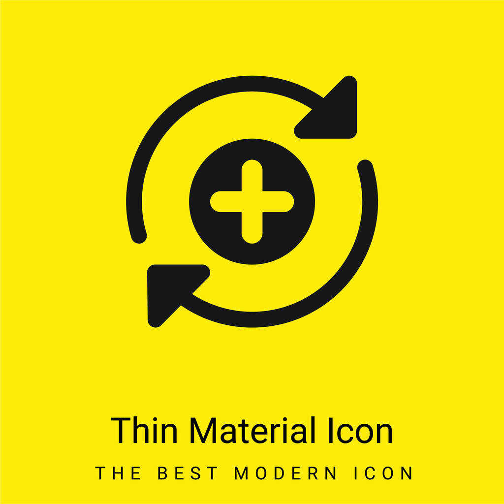 Añadir mínimo icono de material amarillo brillante - Vector, imagen